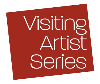 Text "Visiting Artist Series" on a burgundy background.