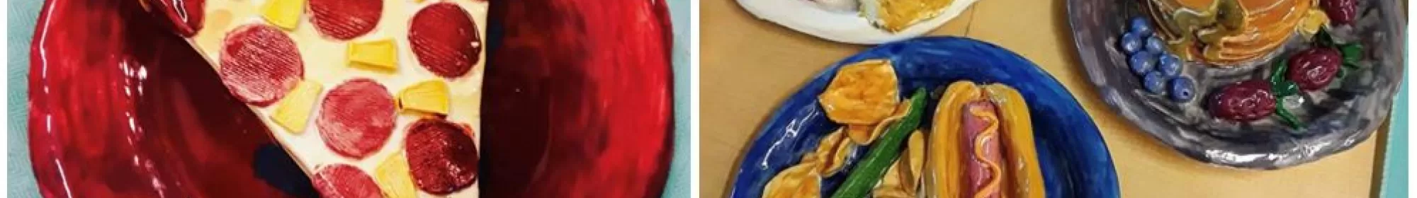 Clay hand built sculpture food plates art workshop with The Museum of Food & Culture