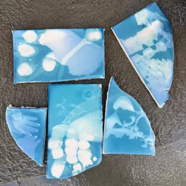 Cyanotypes on clay!