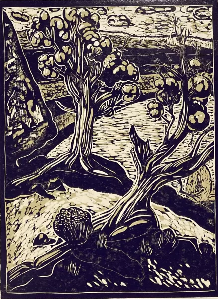 Color Woodcut - Reduction Block