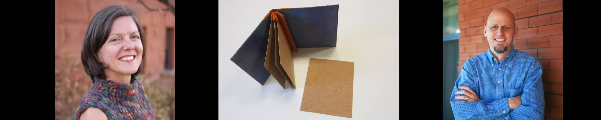 Handmade books, and Art of the Book instructors Rachel Basye, and Michael Henry