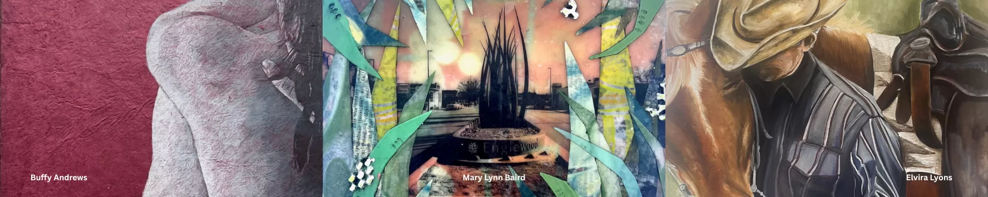 Black and white ink portriat of a hair stylist fluffing the hair of her client.